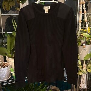 L.L. Bean Men's Black Commando Crewneck Sweater